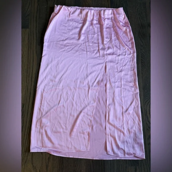 A New Day Women's A-Line Maxi Slip Skirt bubblegum pink Size large - Picture 3 of 5